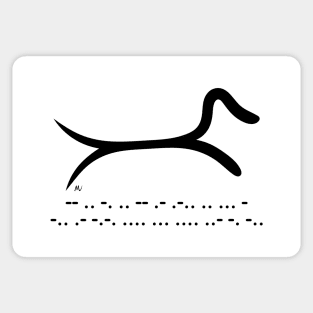 Minimalist Dachshund with morse code Sticker